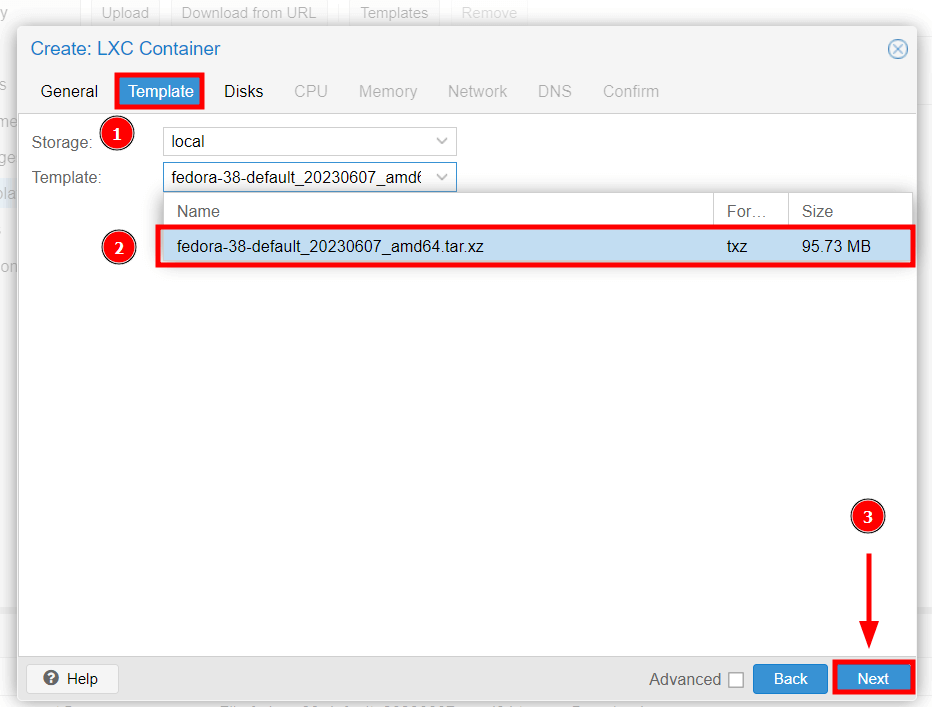 选择Fedora容器镜像