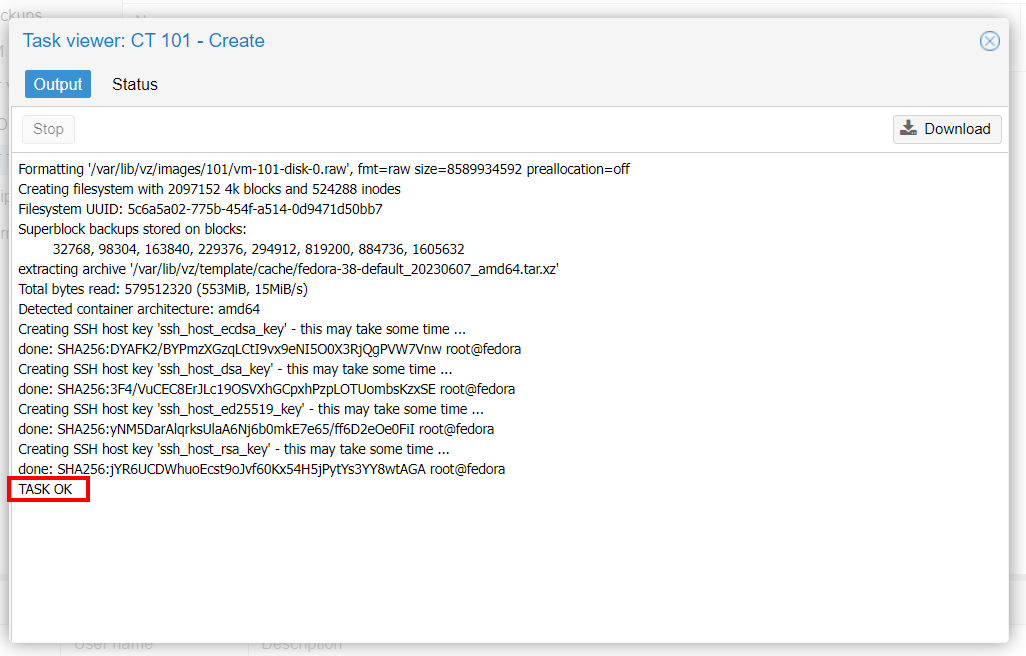 完成容器镜像创建